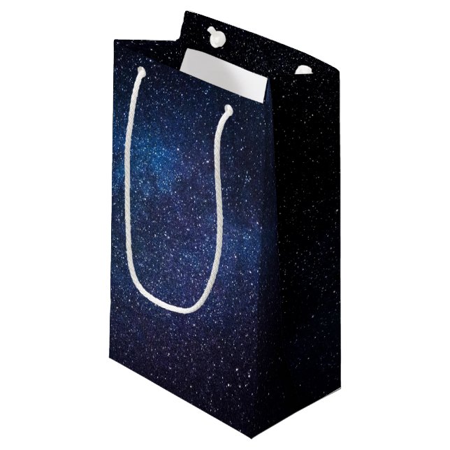 Petit Sac Cadeau Elégant bleu Milkyway Galaxy Texture (Devant Angle)
