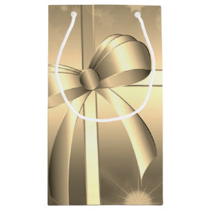 Petit Sac Cadeau Élégant Bow d'or festif