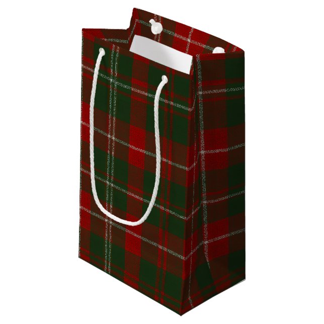 Petit Sac Cadeau Elegant Christmas Plaid (Devant Angle)