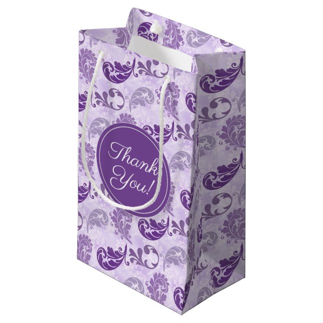 Petit Sac Cadeau Élégant lavande de Merci violet (Devant Angle)