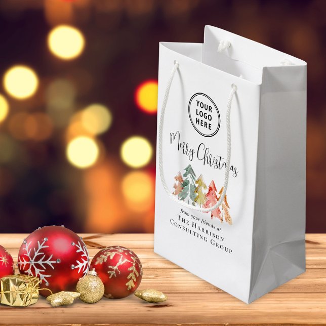 Petit Sac Cadeau Élégant logo d'entreprise Joyeux Noël (Créateur téléchargé)