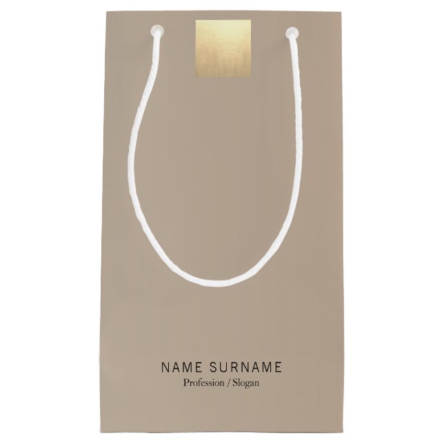 Petit Sac Cadeau Élégant Moderne Minimal Pastel Beige Gradient Or (Devant)