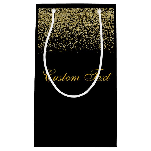 Petit Sac Cadeau Élégant Parties scintillant or Confetti Mariage (Devant)