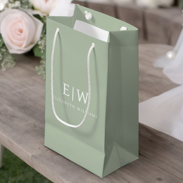 Petit Sac Cadeau Élégant professionnel simple Monogramme minimalist (Créateur téléchargé)