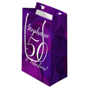 Petit Sac Cadeau Elégant Purple 50 et Fabuleux fête d'anniversaire