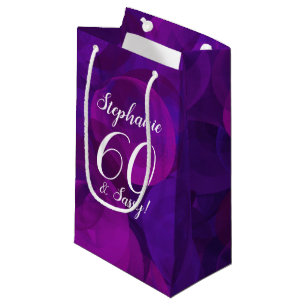 Petit Sac Cadeau Elégant Purple 60 et fête d'anniversaire Sassy