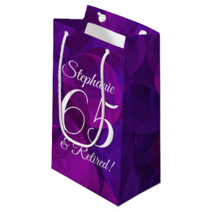 Petit Sac Cadeau Élégant Purple 65 & Retraité Party