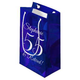 Petit Sac Cadeau Elégant Royal Blue 55 & Retraité Retirement Party
