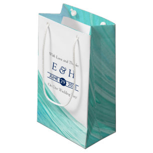 Petit Sac Cadeau Elégant Turquoise Tides Beach Mariage