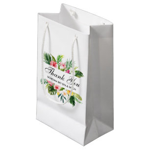 Petit Sac Cadeau Elégante aquarelle Merci floral tropical
