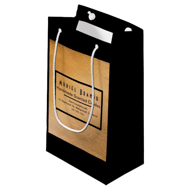 Petit Sac Cadeau Élégante société de bougies en cuivre V4 (Devant Angle)