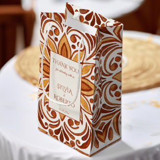 Petit Sac Cadeau Elégante Terracotta Mexicaine Talavera mariage fav