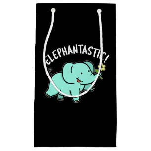 Petit Sac Cadeau Elephantastic Funny Elephant Pun Dark BG