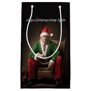 Petit Sac Cadeau Elf de Noël Donald Trump