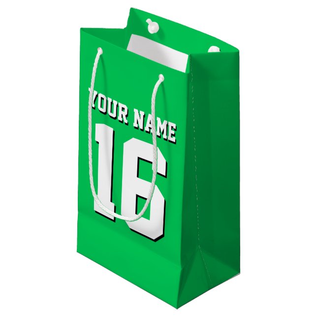 Petit Sac Cadeau Emerald Green Sports Jersey Team Jersey (Devant Angle)