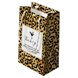 Petit Sac Cadeau Empreinte de léopard sauvage et exotique Motif Bac