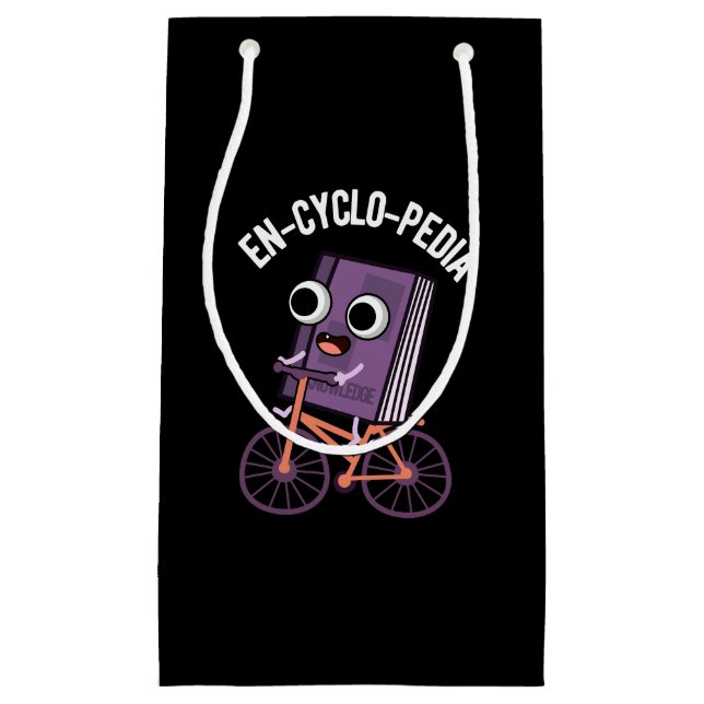 Petit Sac Cadeau En cyclo-Pedia Funny Encyclopedia Pun Dark BG (Devant)