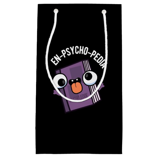 Petit Sac Cadeau En-psycho-pedia Funny Encyclopedia Pun Dark BG (Devant)