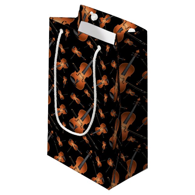 Petit Sac Cadeau Enseignant en musique violon (Devant Angle)