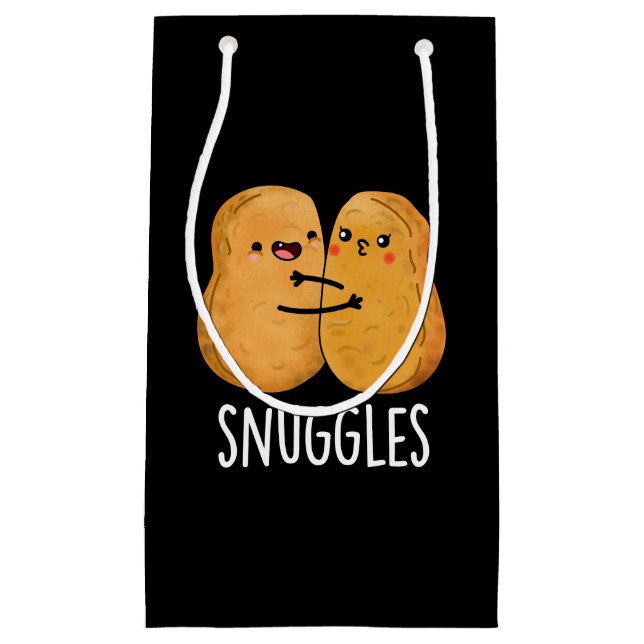 Petit Sac Cadeau Épingles Funny Nugget Couple Pun Dark BG (Devant)