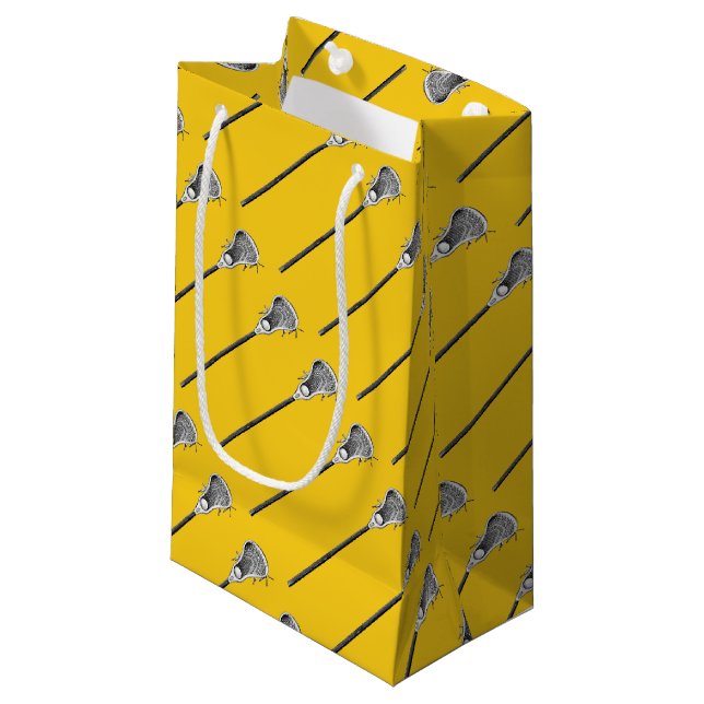 Petit Sac Cadeau Équipe de crosse jaune (Devant Angle)