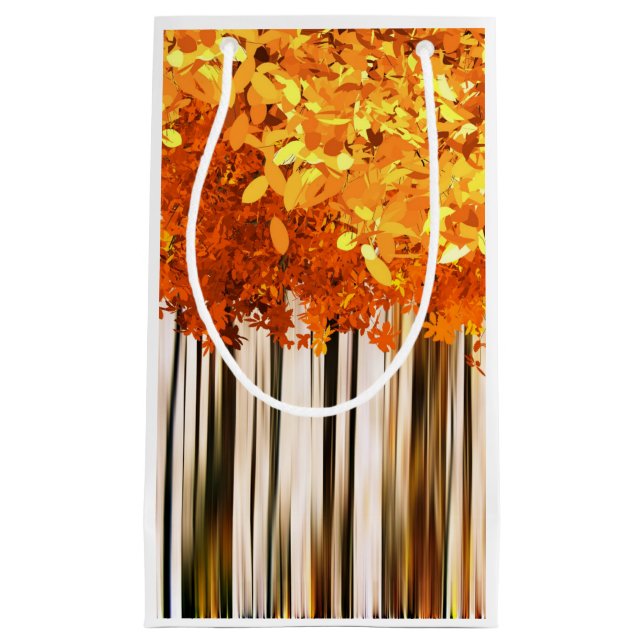 Petit Sac Cadeau Érable d'automne forêt d'automne bois d'automne gr (Devant)