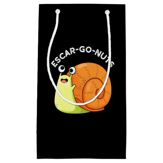 Petit Sac Cadeau Escar go Nuts Funny Escargot Snail Pun Dark BG (Devant)
