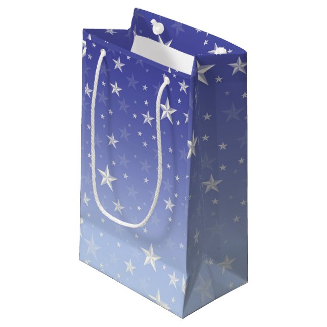 Petit Sac Cadeau Étoile bleue (Devant Angle)