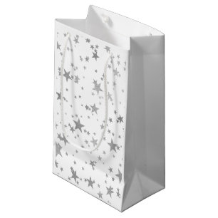 Petit Sac Cadeau Étoile céleste noire et argent
