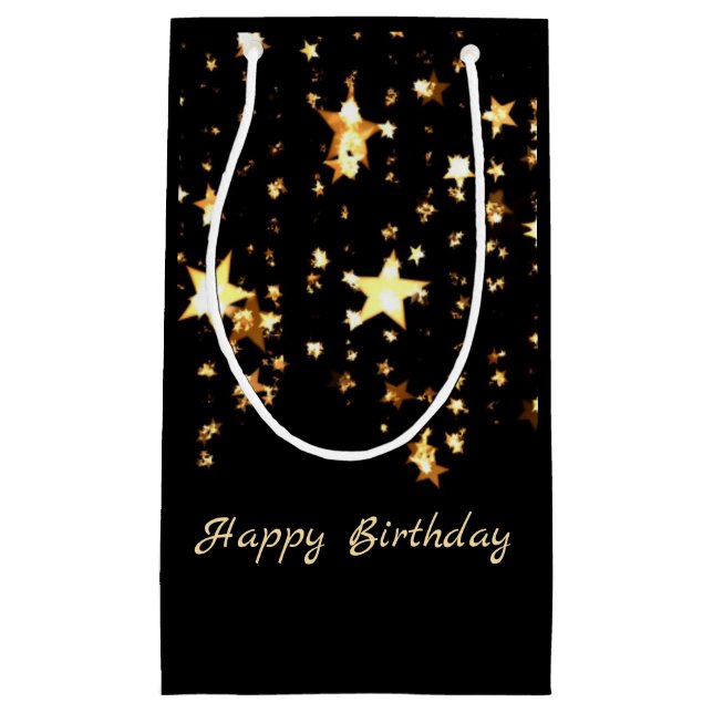 Petit Sac Cadeau Étoiles d'or (Devant)