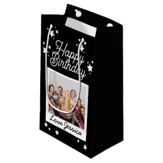 Petit Sac Cadeau Étoiles personnalisées de naissance avec photo per