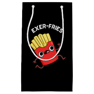 Petit Sac Cadeau Exer frites Funny Fries Puns Dark BG