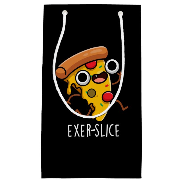 Petit Sac Cadeau Exer-slice Funny Pizza Pun Dark BG (Devant)