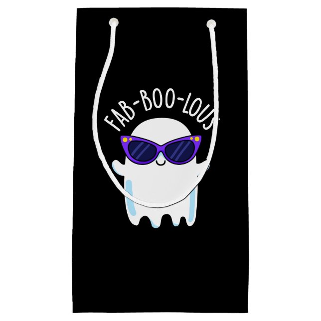 Petit Sac Cadeau Fab-Boo-Lous Funny Ghost Pun Dark BG (Devant)