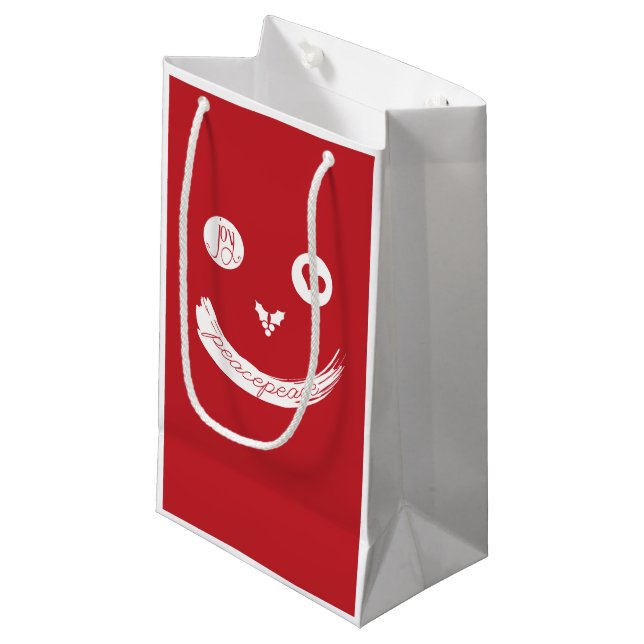 Petit Sac Cadeau Face mignonne amour paix Joie cadeau personnalisé  (Devant Angle)