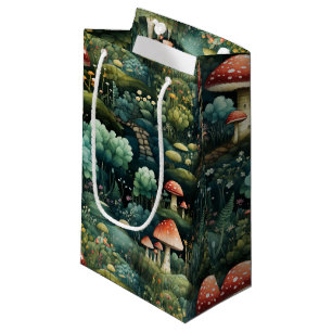 Petit Sac Cadeau Fairytale en Fairyland Maison de champignons Green