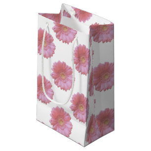 Petit Sac Cadeau Faisée de gerbera rose pâle