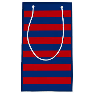 Petit Sac Cadeau Fashion Rouge et Bleu Horizontale bandes