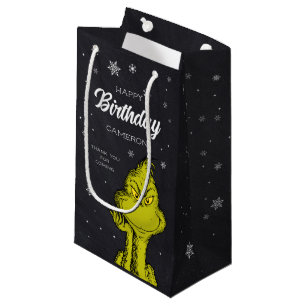 Petit Sac Cadeau Faveur d'anniversaire Grinch tableau noir