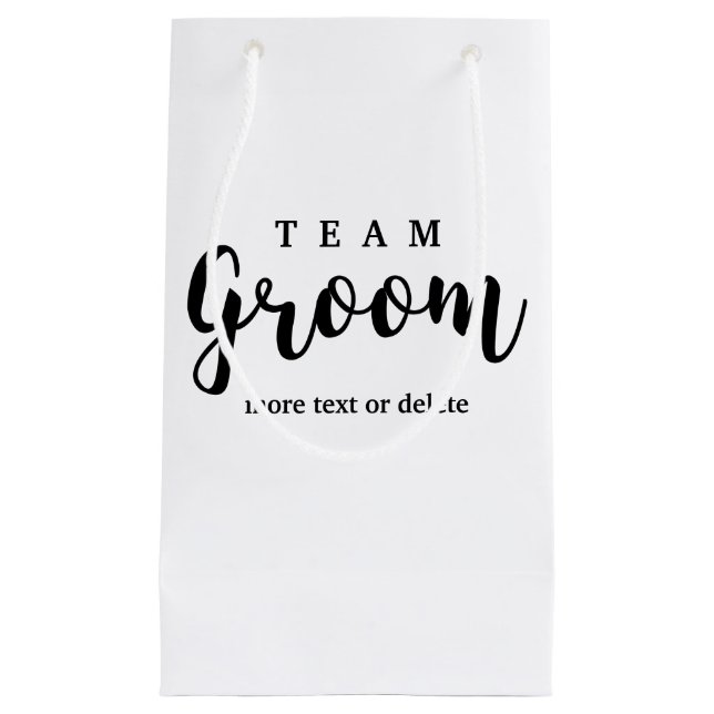 Petit Sac Cadeau Faveurs modernes de mariage de marié d'équipe pour (Devant)
