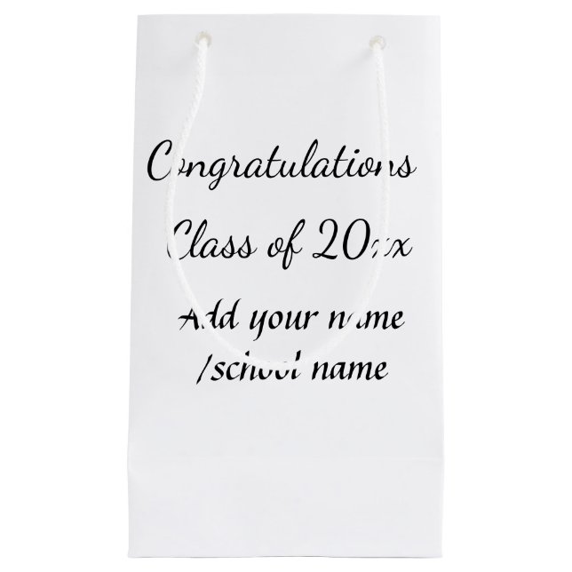 Petit Sac Cadeau Félicitations classe d'ajouter le nom d'année scol (Devant)