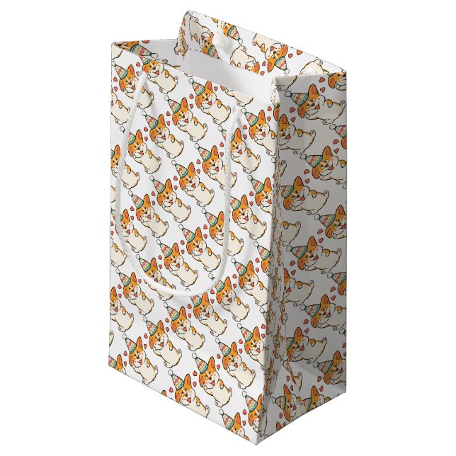 Petit Sac Cadeau Fête d'anniversaire de corgi (Devant Angle)