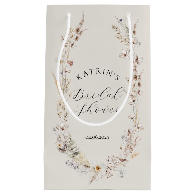 Petit Sac Cadeau Fête de mariage bohème rustique élégante aux fleur (Devant)