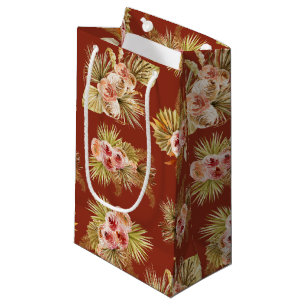 Petit Sac Cadeau Fête de mariage tropical floral vintage