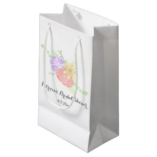 Petit Sac Cadeau Fête des mariées d'aquarelle florale moderne