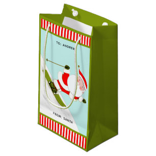 Petit Sac Cadeau Fêtes de Noël de ski