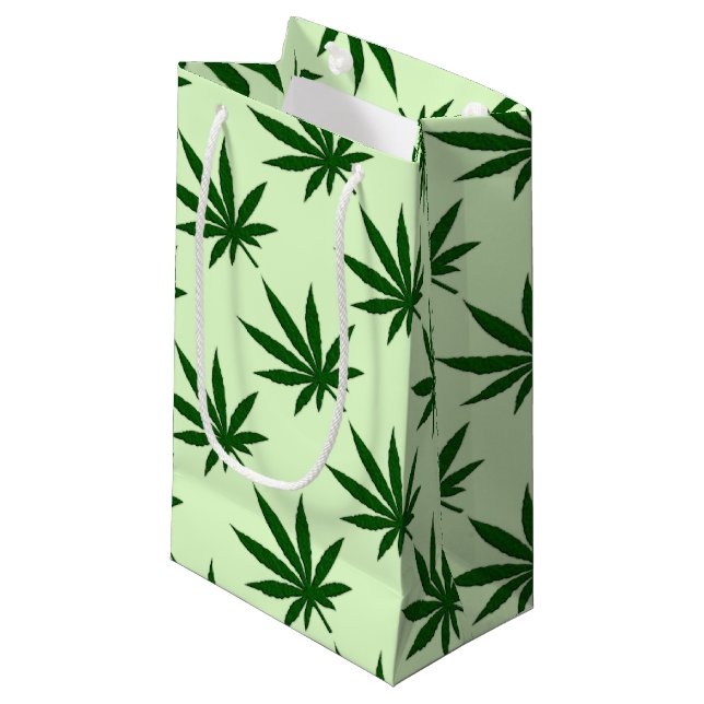 Petit Sac Cadeau Feuille de mauvaise herbe (Devant Angle)
