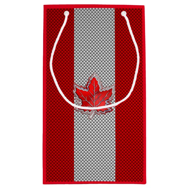 Petit Sac Cadeau Feuille d'érable de chrome canadienne sur les styl (Dos)