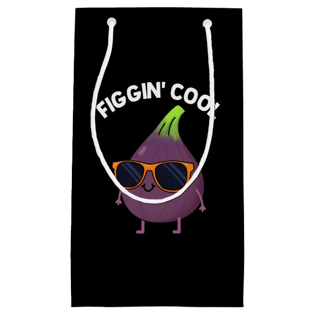 Petit Sac Cadeau Figgin Cool Funny Fig Alimentation Pun Dark BG (Devant)