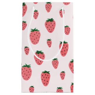 Petit Sac Cadeau Fille fraise fête d'anniversaire